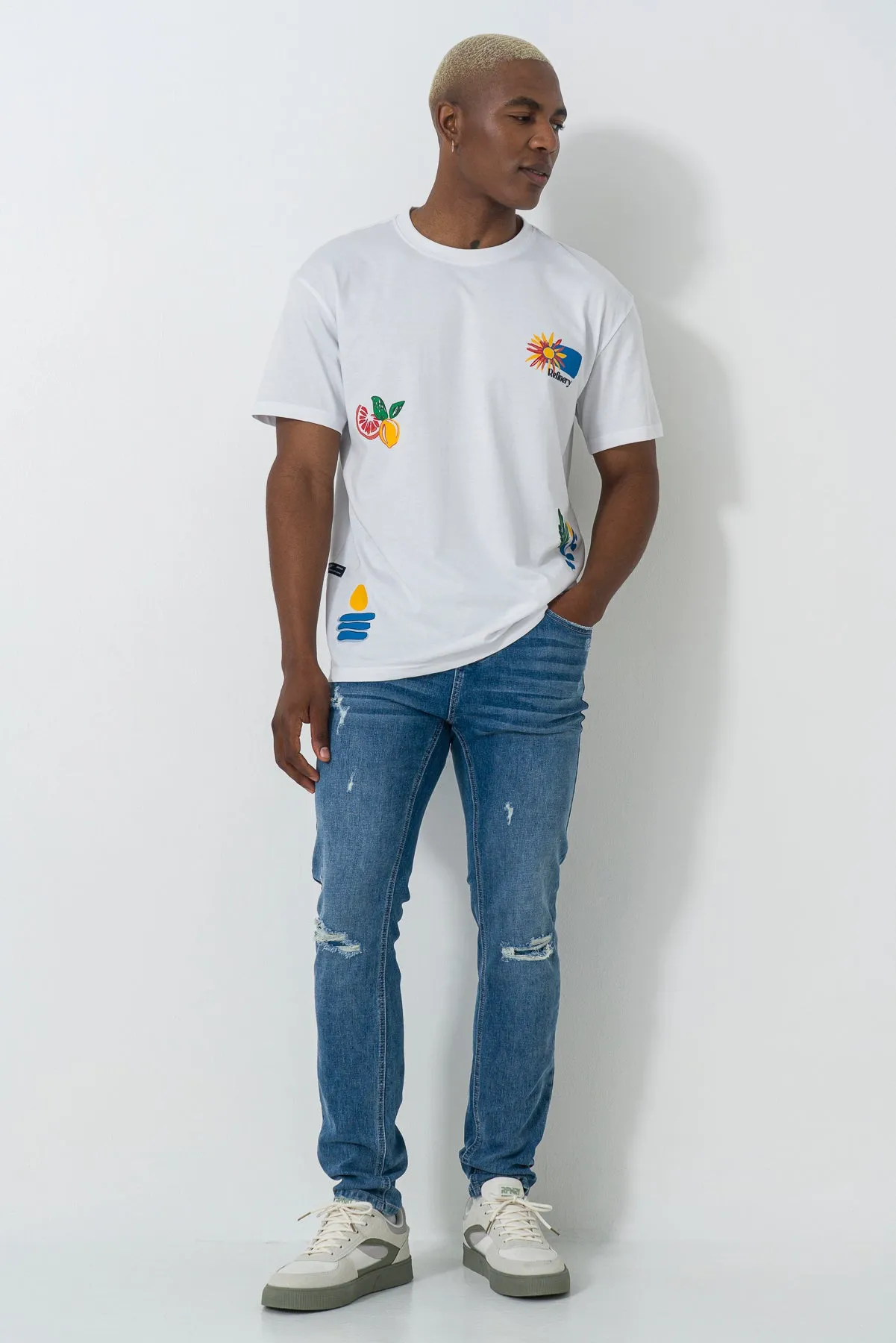 Mid Wash Skinny Jeans sold by Refinery product image thumbnail 5
