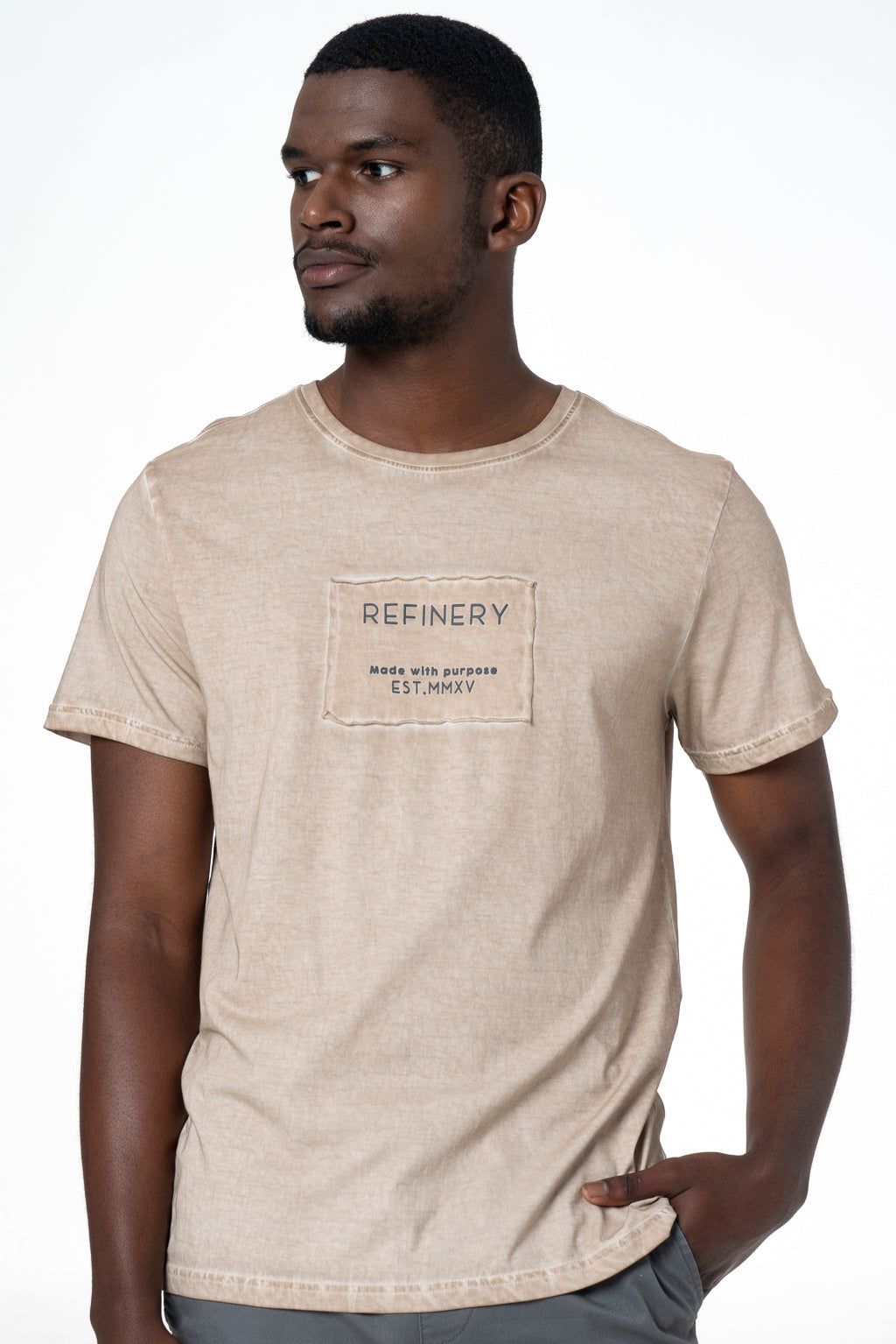 Organic Dye T-Shirt _ 143338 _ Stone sold by Refinery