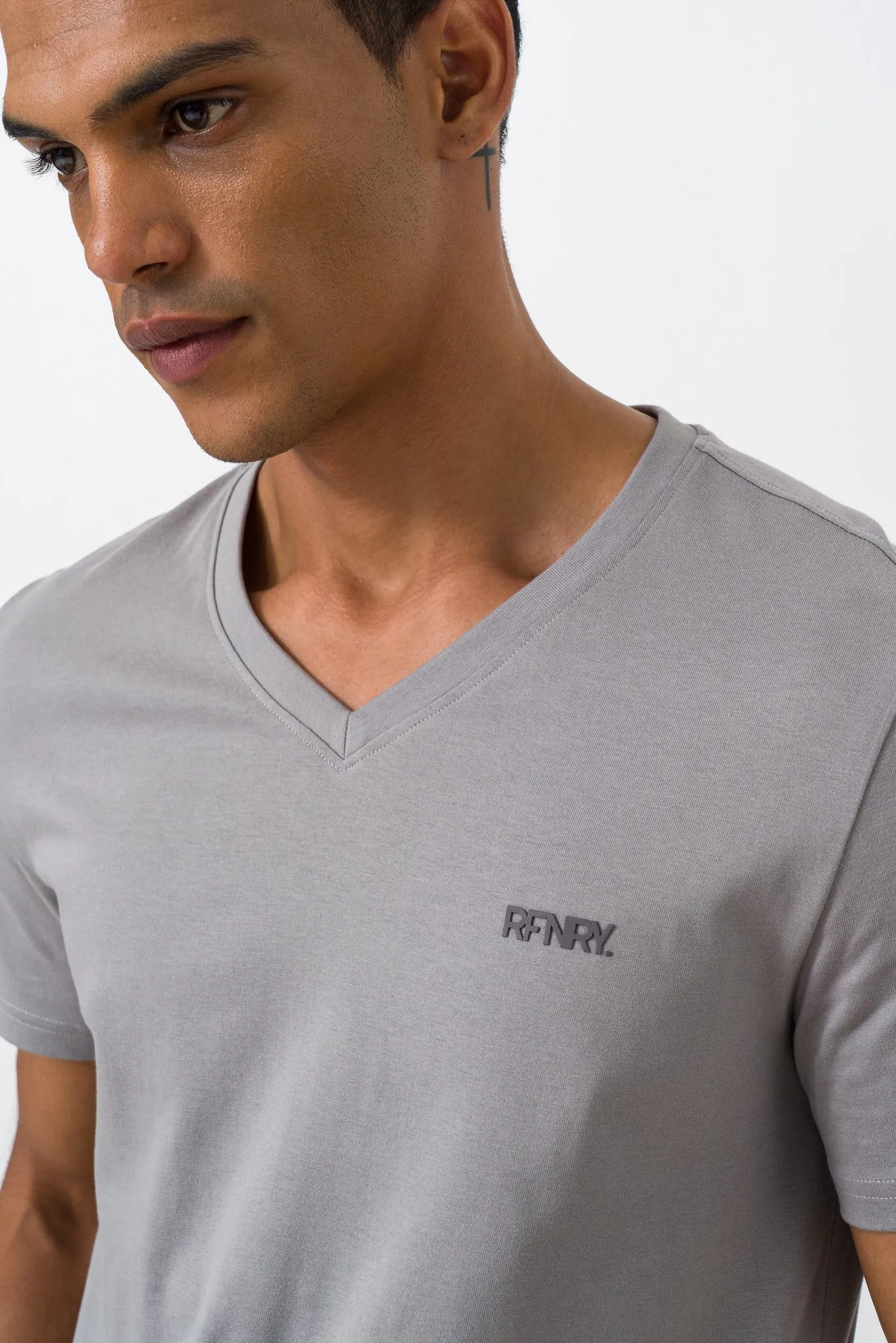 Branded V-neck T-shirt sold by Refinery product image thumbnail 5