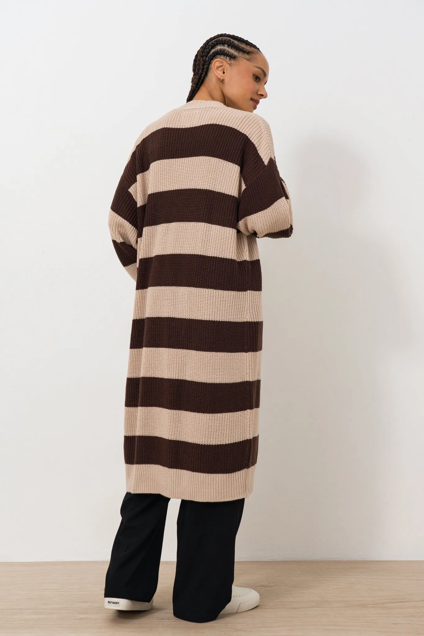 Longer Striped Cardigan sold by Refinery product image thumbnail 3