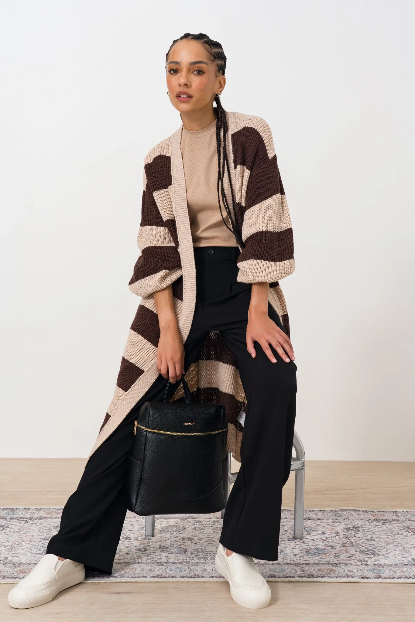 Longer Striped Cardigan sold by Refinery product image thumbnail 4