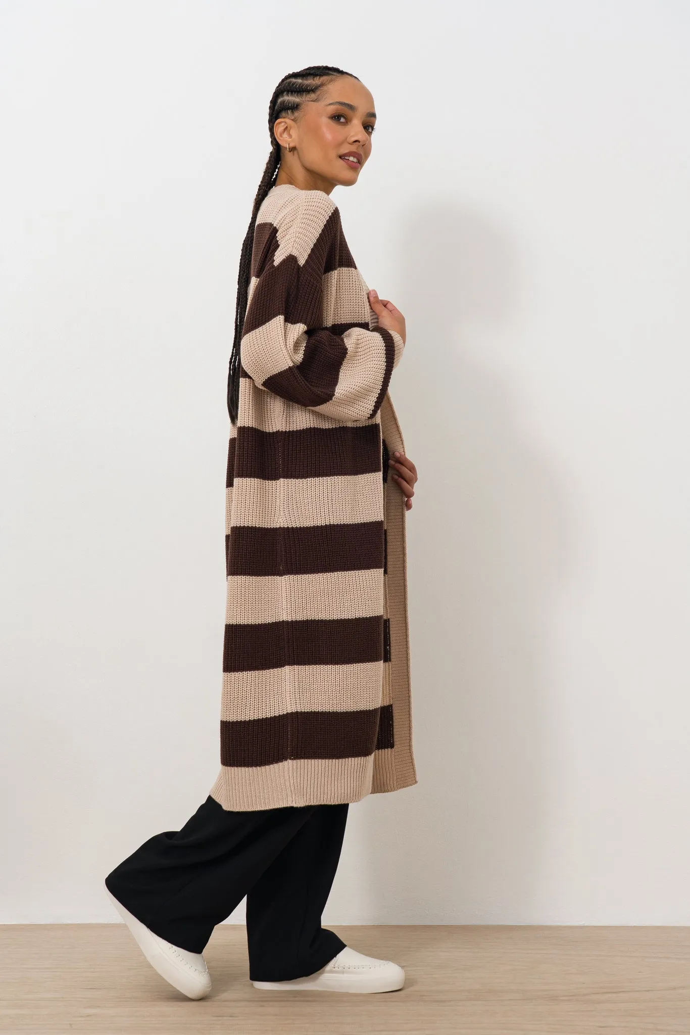 Longer Striped Cardigan sold by Refinery product image thumbnail 2