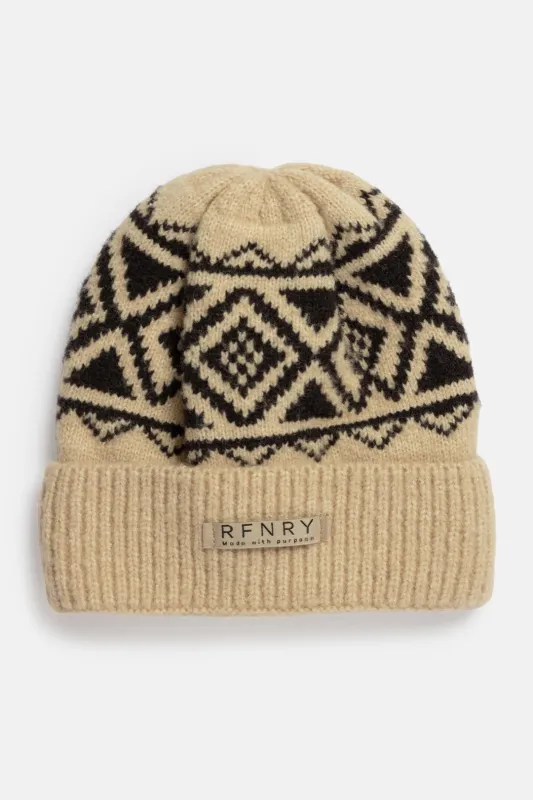 Fair Isle Knit Beanie made by Refinery