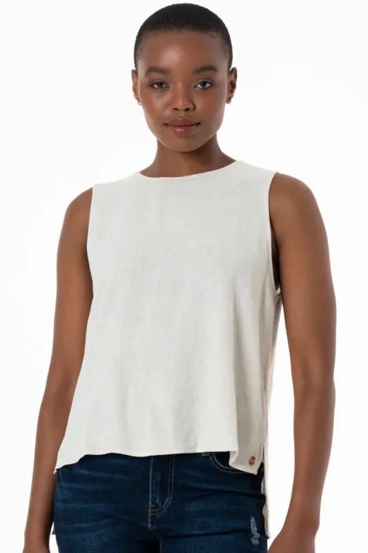 Crew Neck Tank _ 143371 _ Oatmeal sold by Refinery