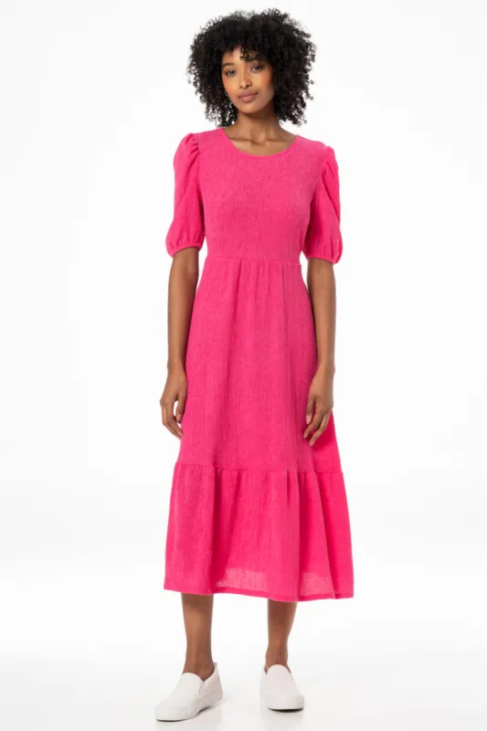 Back Lace Up Midi Dress _ 141415 _ Pink sold by Refinery