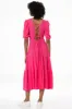 Back Lace Up Midi Dress _ 141415 _ Pink sold by Refinery