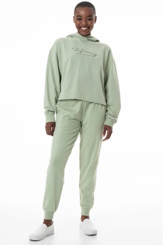 Branded Hoodie _ 145631 _ Sage sold by Refinery