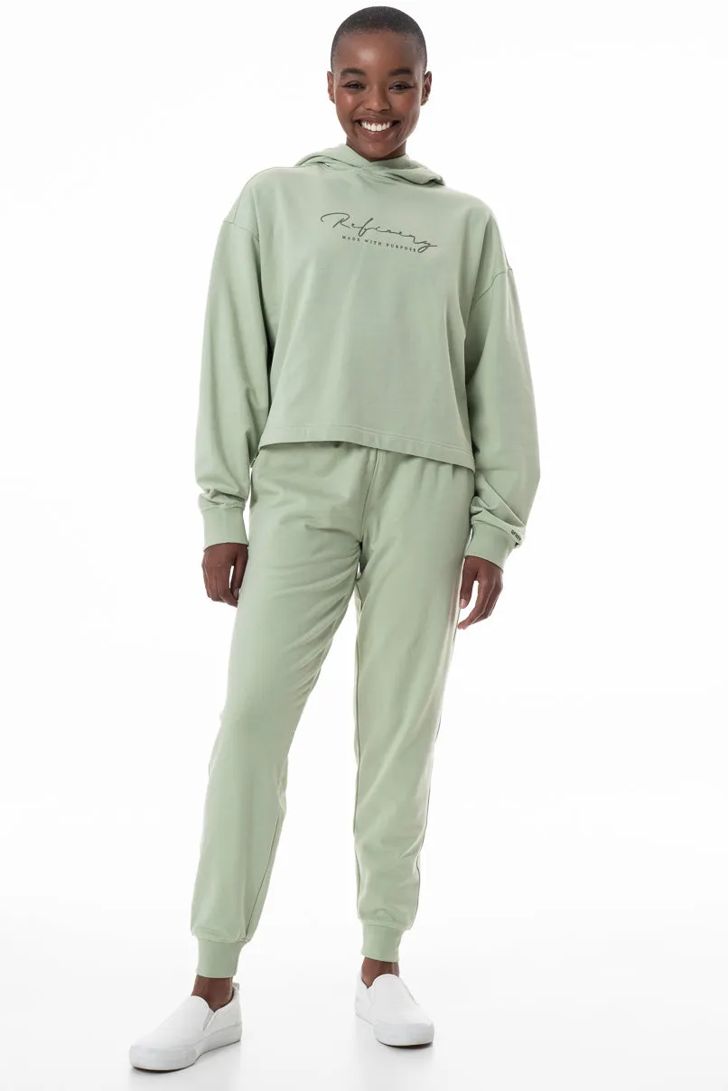 Branded Hoodie _ 145631 _ Sage sold by Refinery