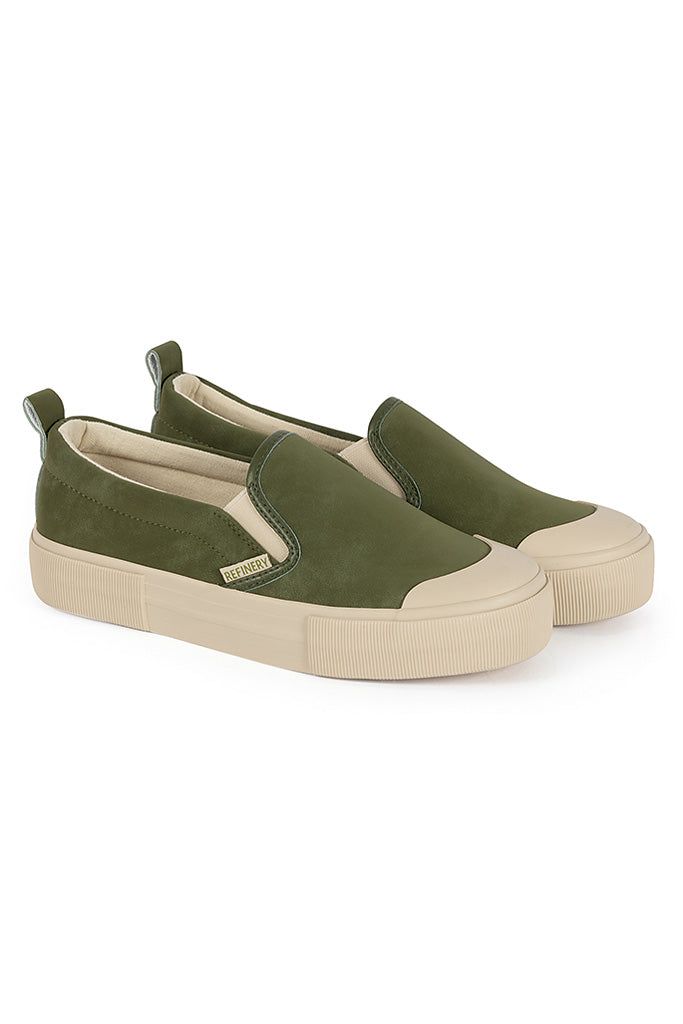 Slip-On Sneaker _ 144052 _ Olive sold by Refinery