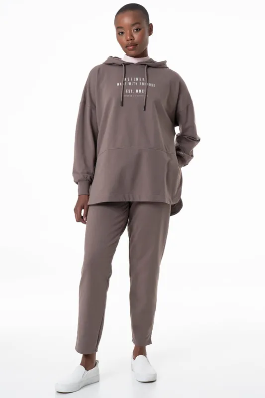 Longer Length Hoodie _ 145630 _ Brown sold by Refinery