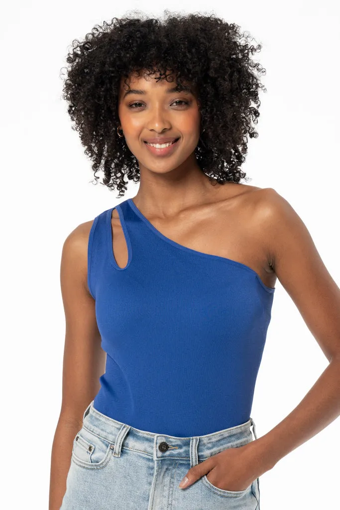 One-Shoulder Bodysuit _ 141102 _ Blue sold by Refinery