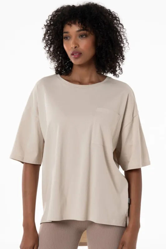 Oversized T-Shirt _ 144177 _ Stone sold by Refinery