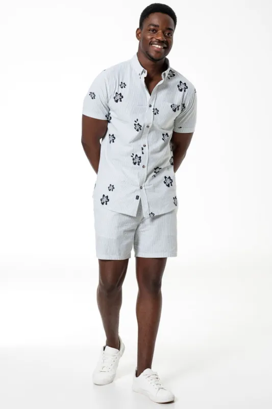 Printed Shirt _ 140189 _ Sage sold by Refinery