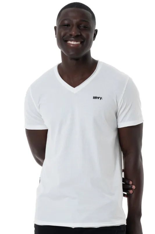 V-Neck T-Shirt _ 146855 _ Off White sold by Refinery