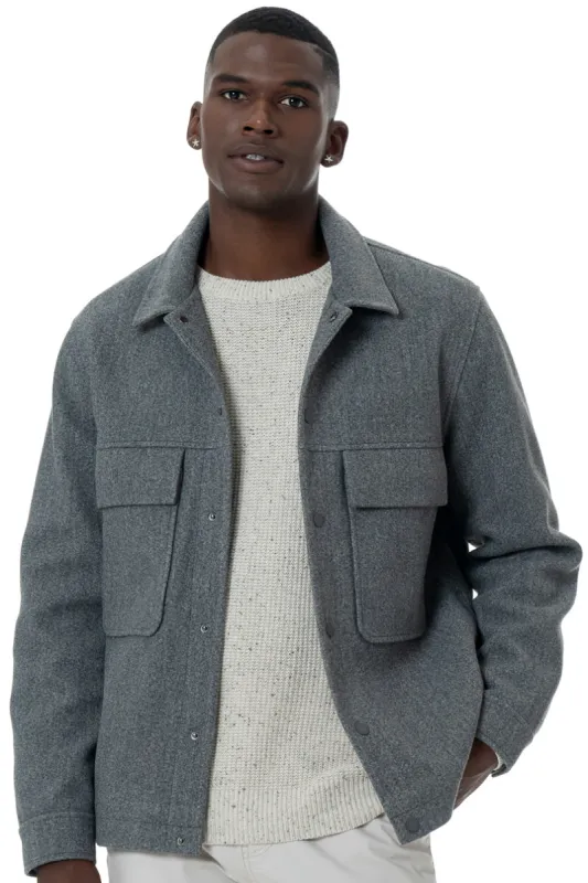 Melton Jacket _ 147313 _ Charcoal Mel sold by Refinery