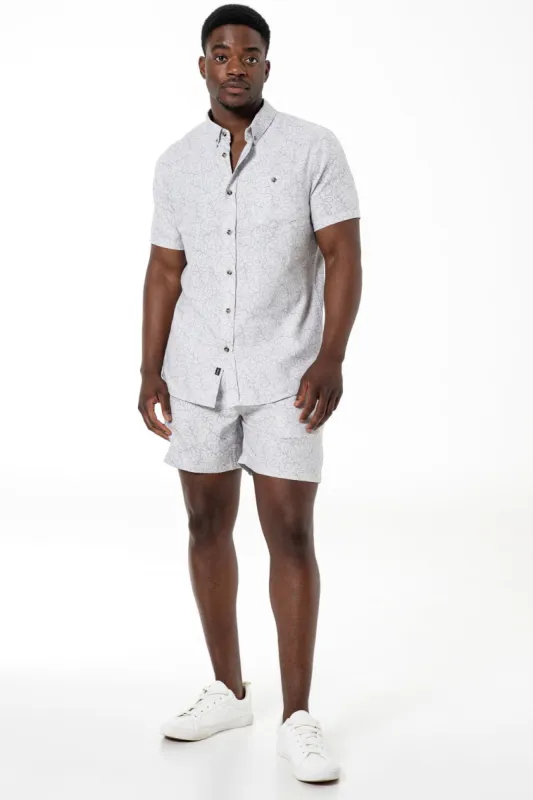 Printed Shirt _ 140187 _ Light Grey sold by Refinery