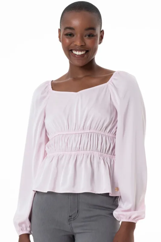 Sweatheart Top _ 145730 _ Pale Pink sold by Refinery