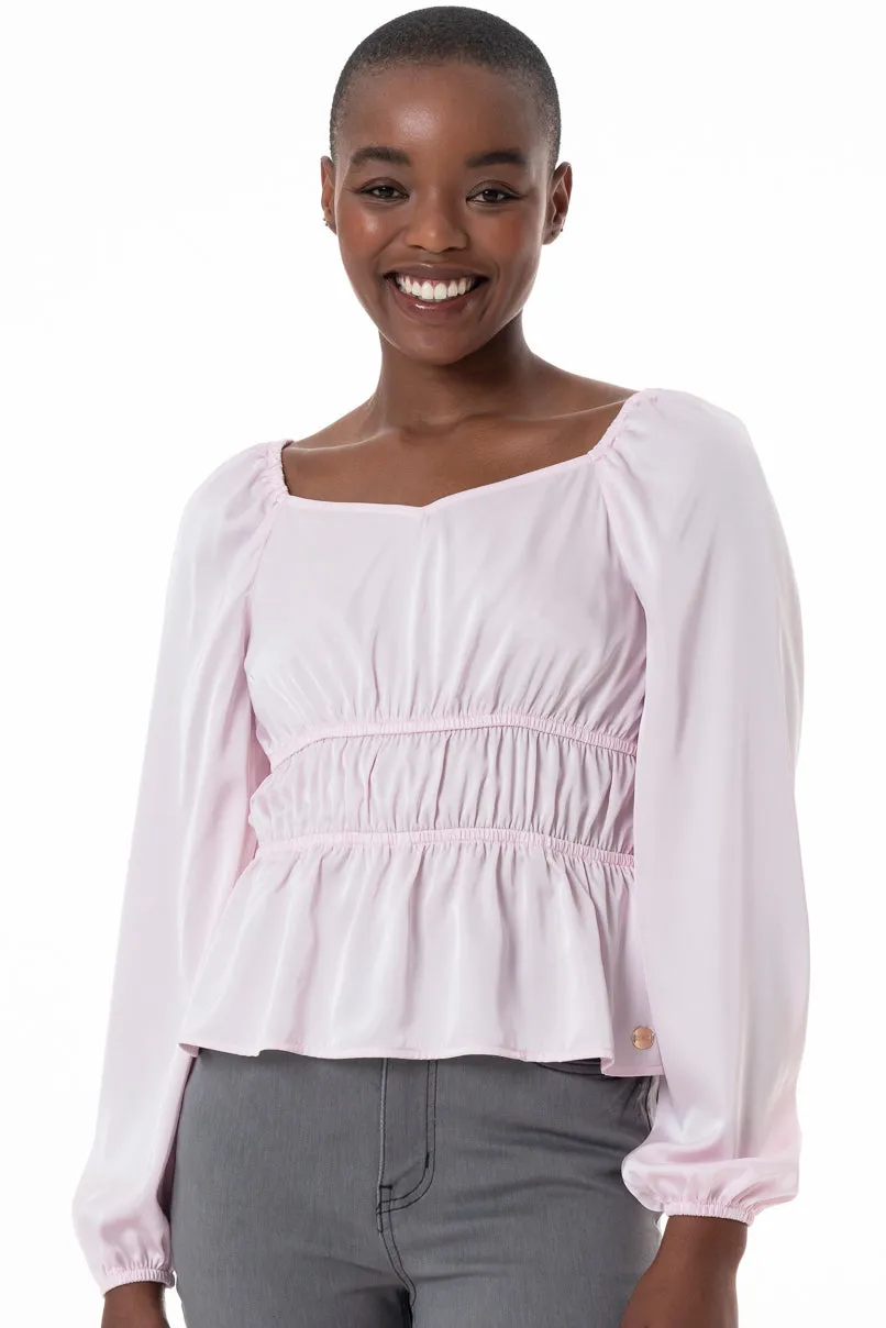 Sweatheart Top _ 145730 _ Pale Pink sold by Refinery