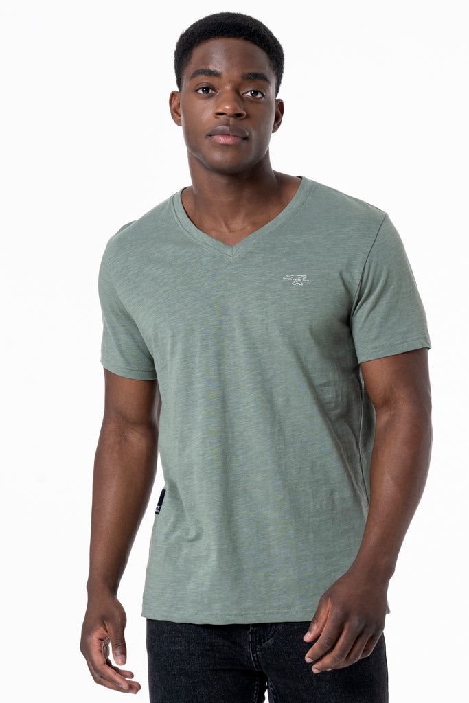 V-Neck T-Shirt _ 137175 _ Fatigue sold by Refinery