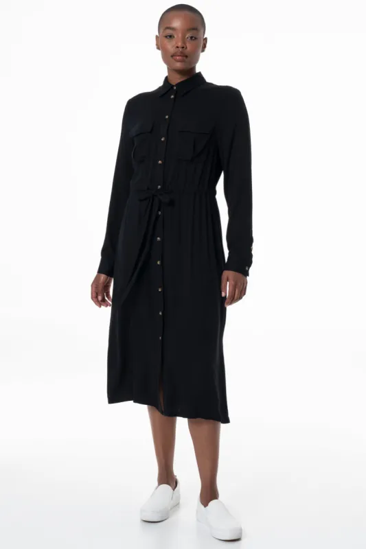 Shirt Dress _ 145777 _ Black sold by Refinery