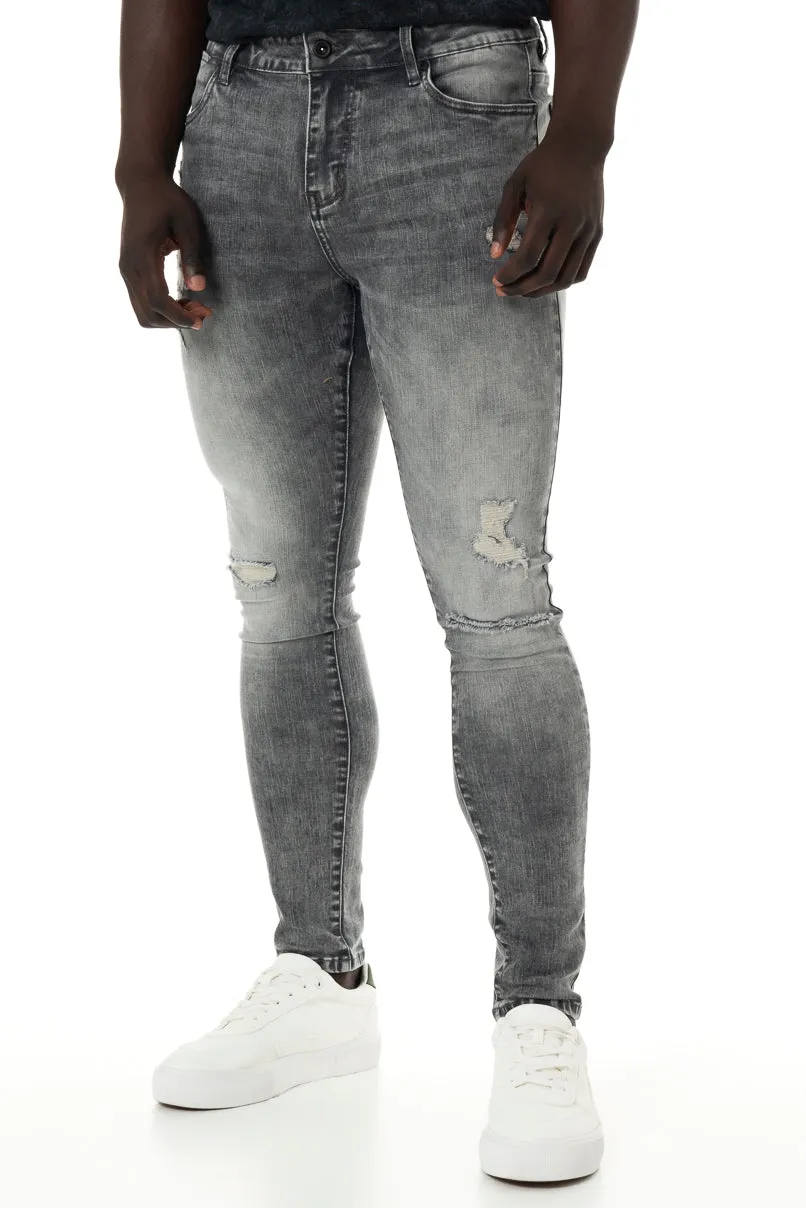 Rf10 Rip And Repair Skinny Jeans _ 146865 _ Light Grey sold by Refinery