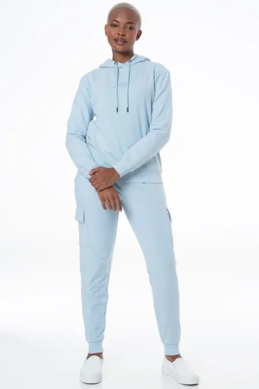 Hooded Sweat Top _ 146918 _ Light Blue sold by Refinery