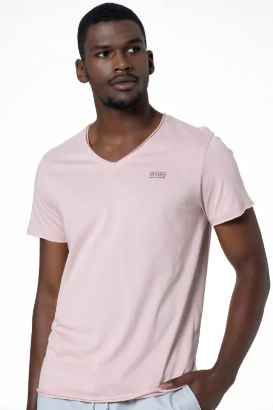 V-Neck T-Shirt _ 141370 _ Dusty Pink sold by Refinery