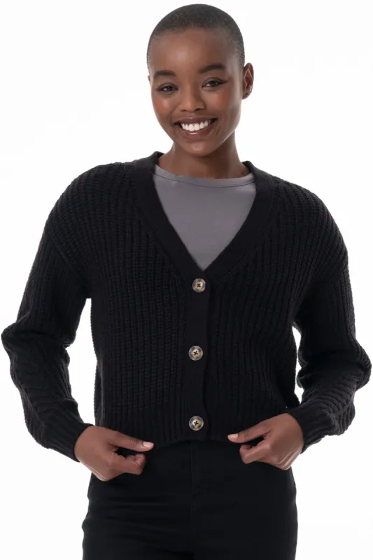 Short Cardigan _ 145655 _ Black sold by Refinery