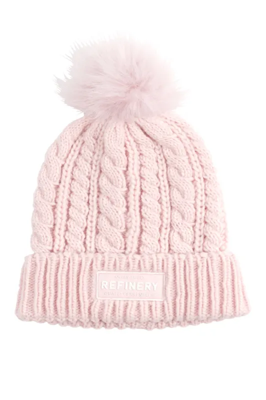 Beanie With Pom _ 146248 _ Pink sold by Refinery