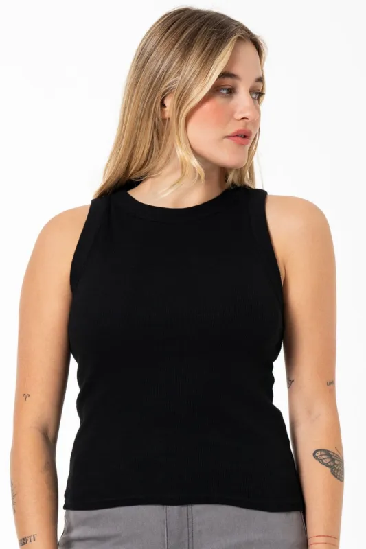 Hi-Neck Tank Top _ 141580 _ Black sold by Refinery