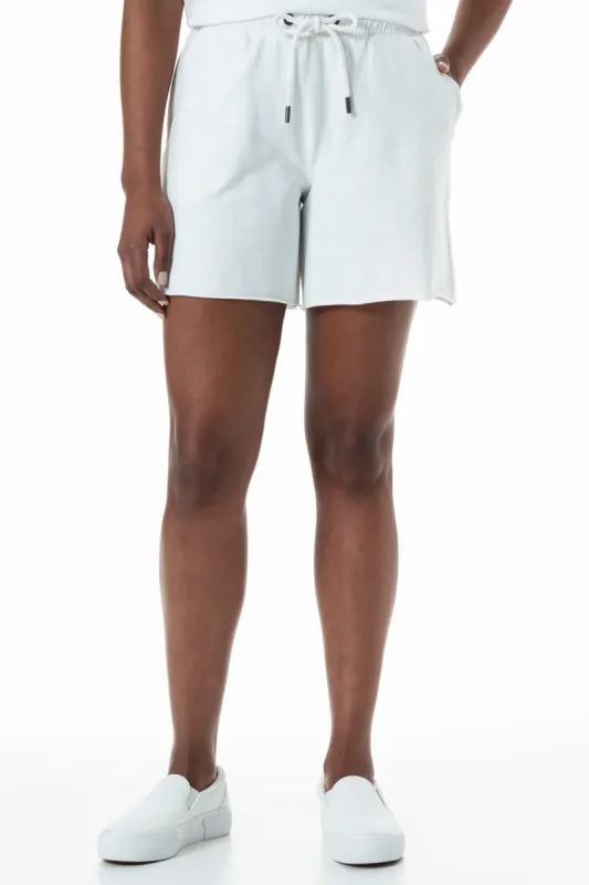 Longer Length Fleece Shorts _ 151998 _ White sold by Refinery