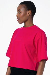 Boxy Branded T-Shirt _ 143192 _ Pink sold by Refinery
