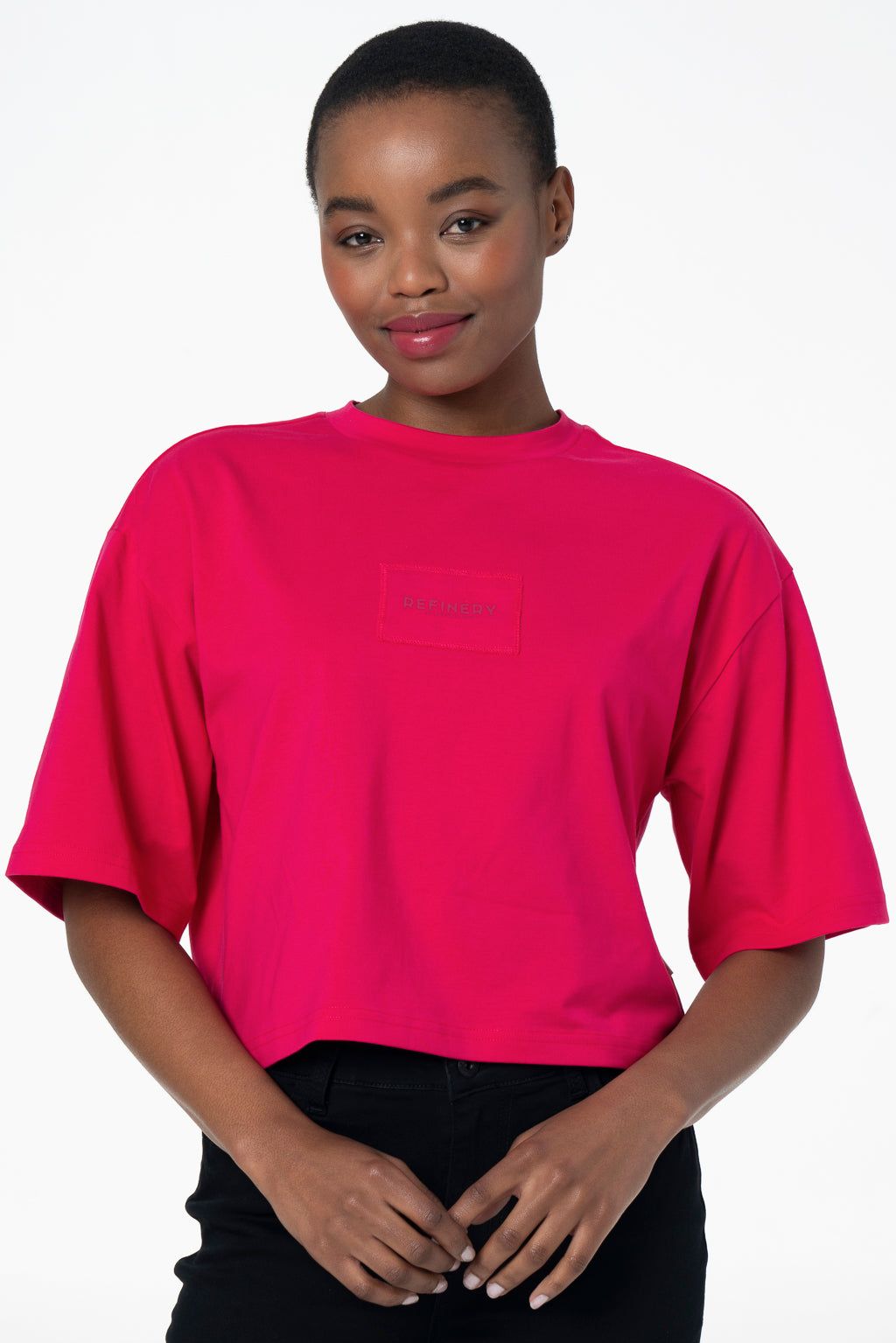 Boxy Branded T-Shirt _ 143192 _ Pink sold by Refinery