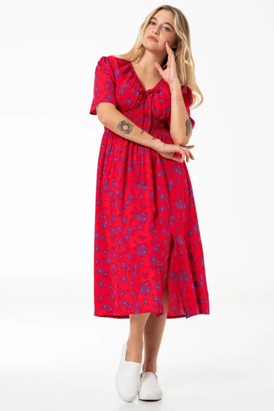 Fit & Flare Dress _ 141346 _ Red sold by Refinery