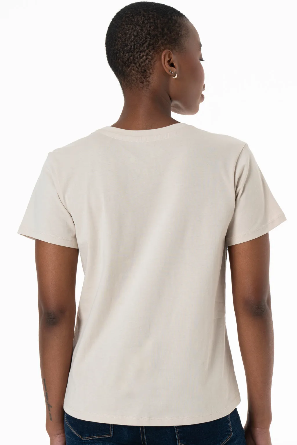Statement T-Shirt _ 143201 _ Beige sold by Refinery product image thumbnail 3