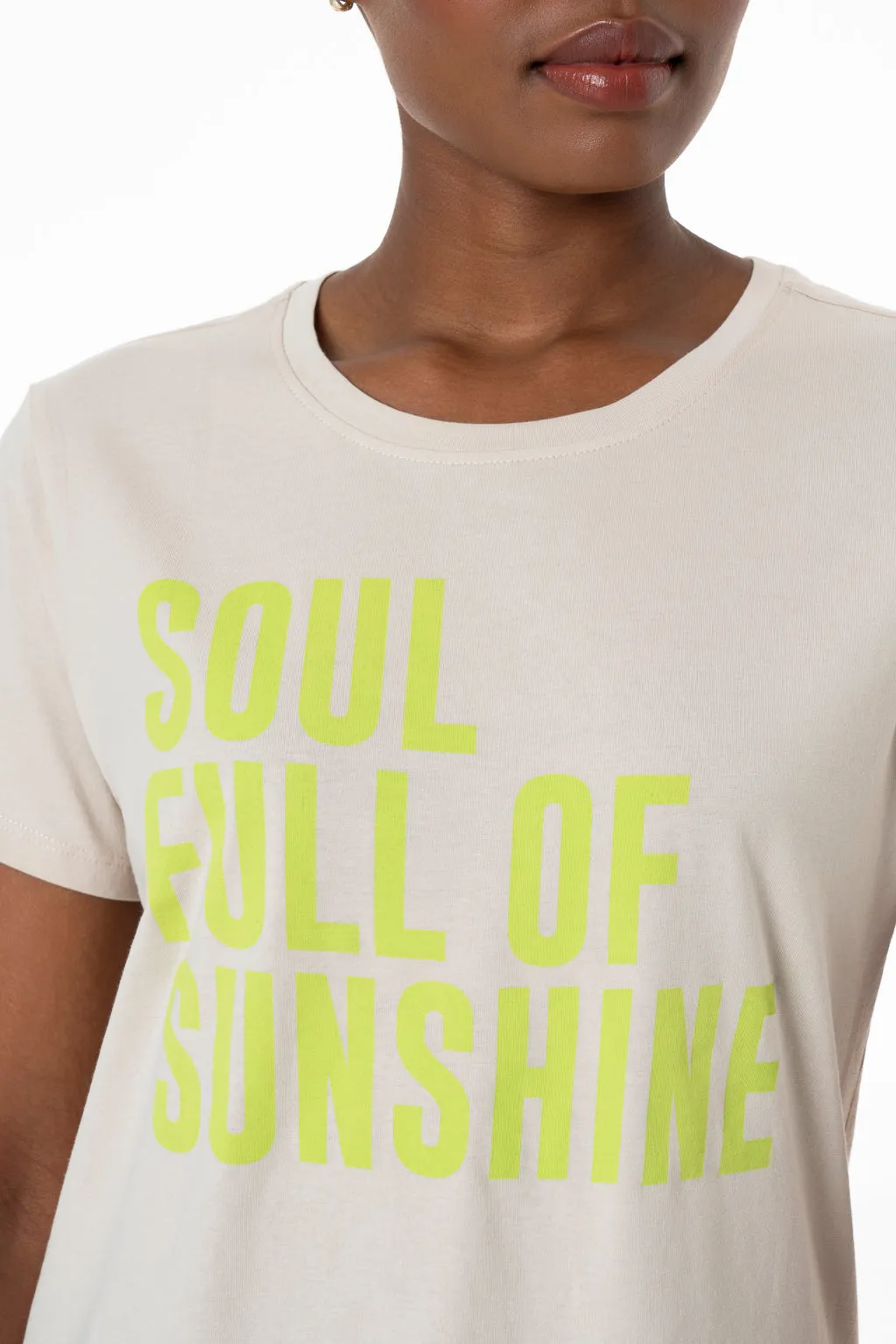 Statement T-Shirt _ 143201 _ Beige sold by Refinery