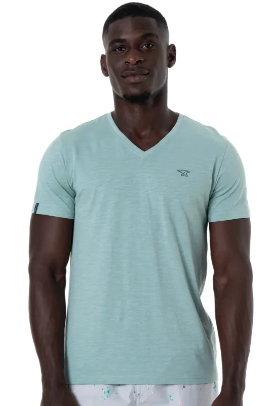 V-Neck T-Shirt _ 141368 _ Sage sold by Refinery