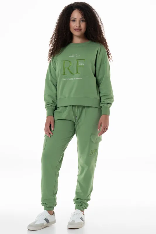 Crew Sweat Top _ 146928 _ Green sold by Refinery