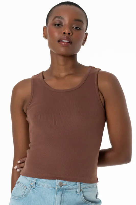 Scoop Neck Tank _ 143379 _ Brown sold by Refinery