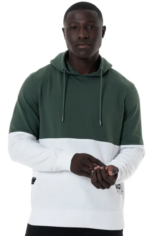 Colour Block Hoodie _ 146540 _ Emerald sold by Refinery