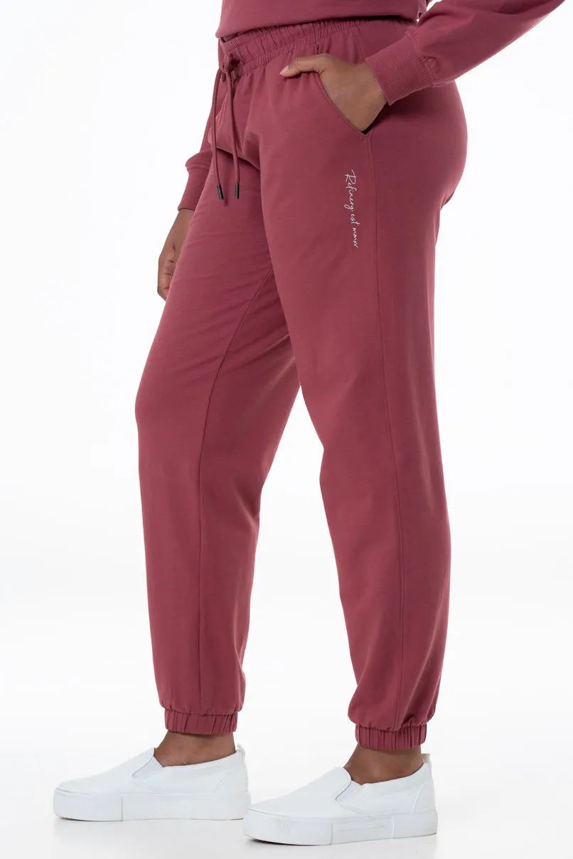 Relaxed Fit Track Pants _ 146937 _ Mauve sold by Refinery product image thumbnail 4