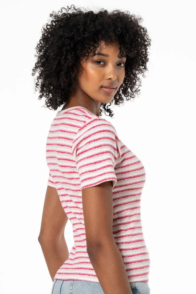Ribbed T-Shirt _ 141558 _ Pink sold by Refinery product image thumbnail 4