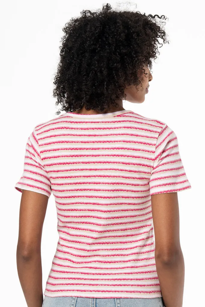 Ribbed T-Shirt _ 141558 _ Pink sold by Refinery product image thumbnail 3