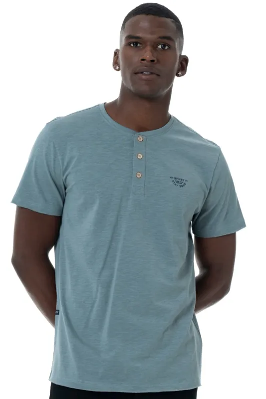 Henley T-Shirt _ 146764 _ Blue sold by Refinery