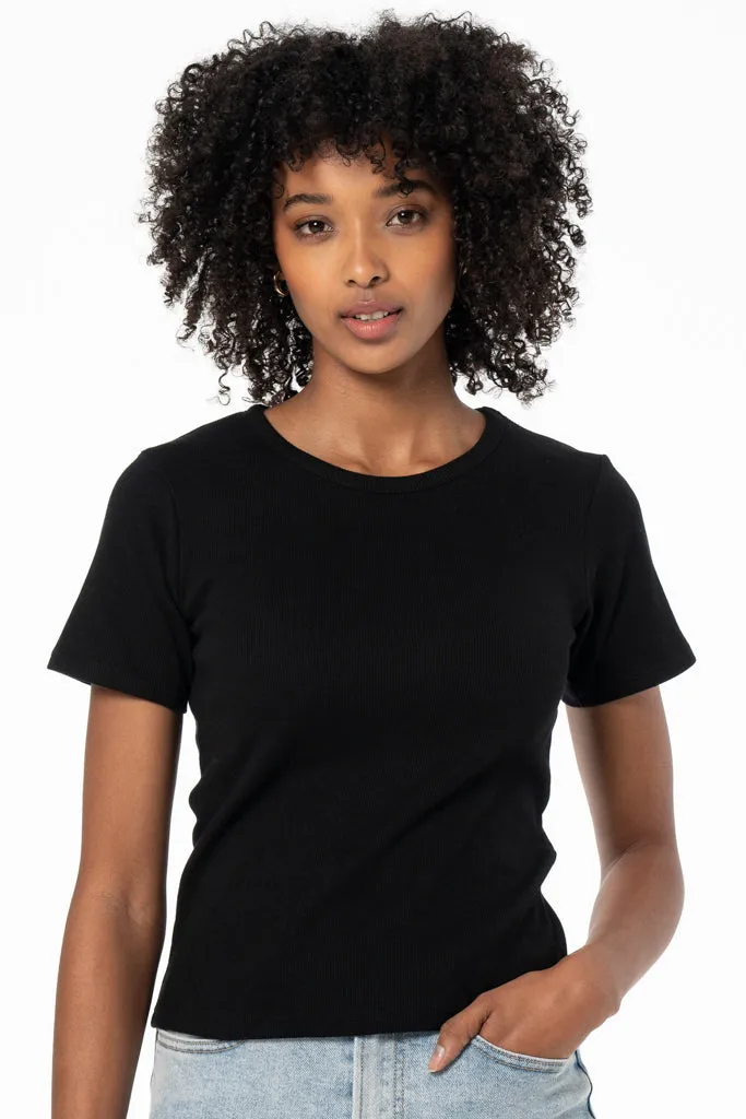 Ribbed T-Shirt _ 141556 _ Black sold by Refinery