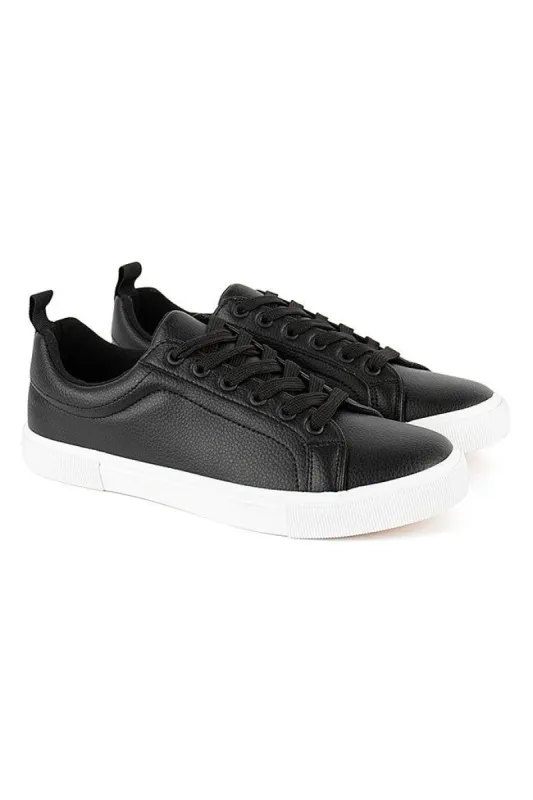 Lace Up Sneaker _ 140767 _ Black sold by Refinery
