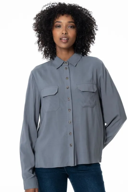 Double Pocket Shirt _ 136263 _ Charcoal sold by Refinery