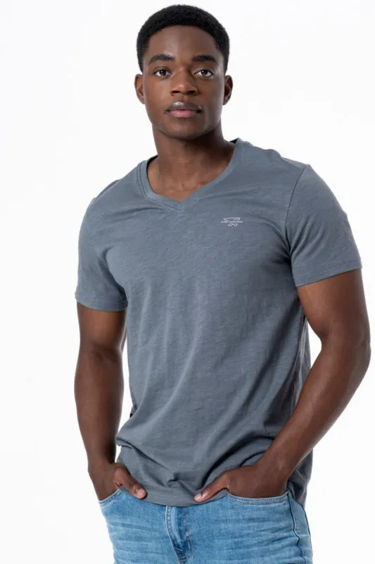 V-Neck T-Shirt _ 137175 _ Charcoal sold by Refinery