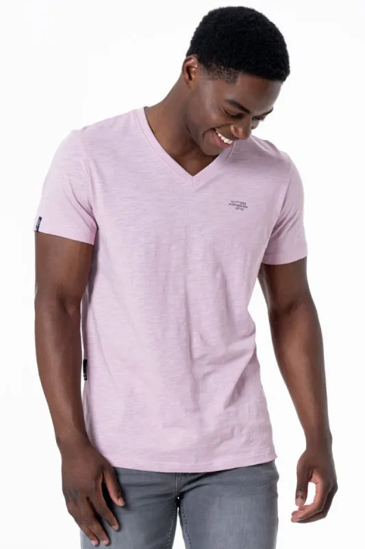 V-Neck T-Shirt _ 137175 _ Pink sold by Refinery