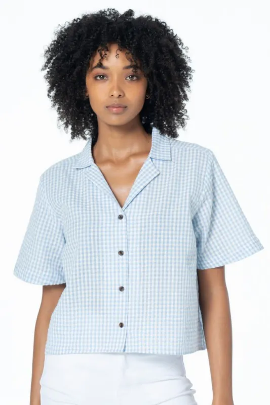 Boxy Shirt _ 130860 _ Blue sold by Refinery